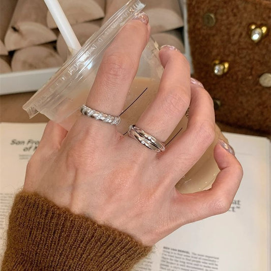 Women's Luxury High-grade Three-ring Colorful Crystals Cold Rings