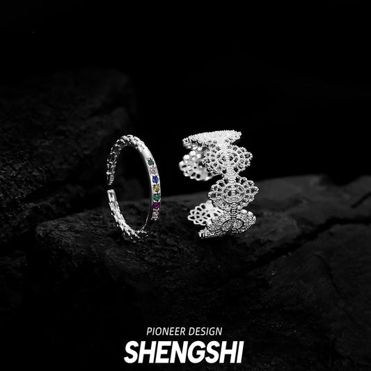 Lace Flower Female Niche Advanced Light Luxury West Rings