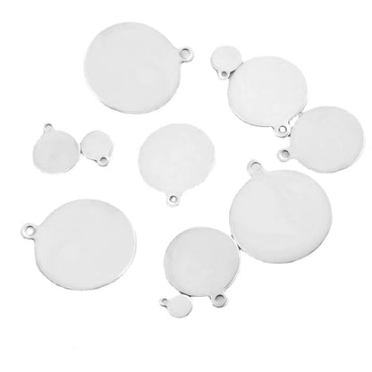 Outer Hole Round Smooth Light Small Hangtag Pendants