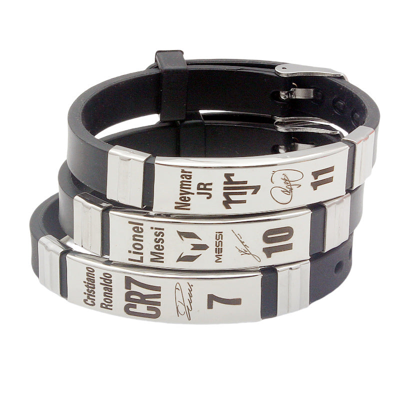 Massey Commemorative Stainless Steel Silicone Sports Bracelets