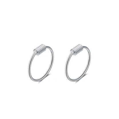 Sterling Sier Pure Hoop Tide Small Earrings