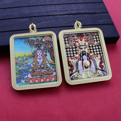 Eight Guards Dragon Five Master Three-dimensional Double-sided Tibetan Pendants