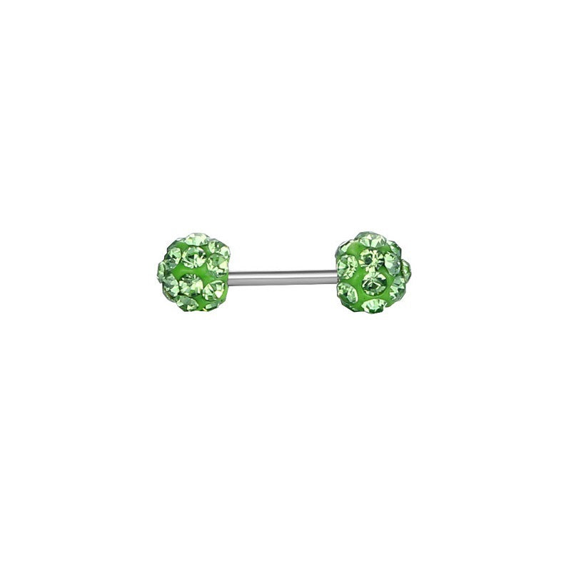 Full Diamond Dumbbell Fully Jeweled Ball Earrings