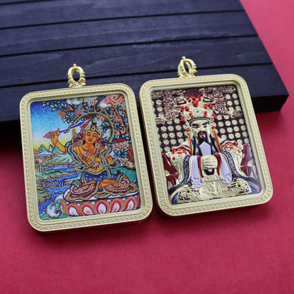 Eight Guards Dragon Five Master Three-dimensional Double-sided Tibetan Pendants