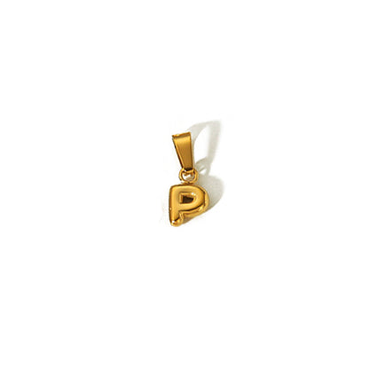 Minority Fashion Mini Bubble Letter Gold Stainless Pendants