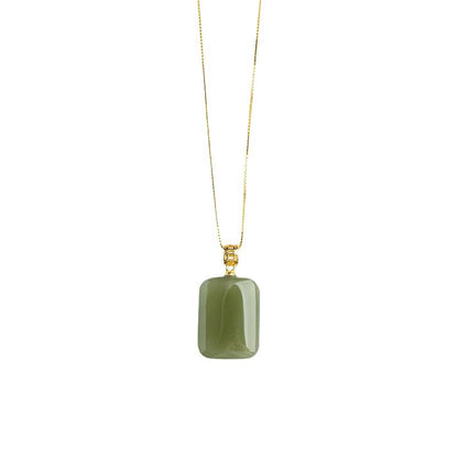 Women's White Square Lucky Titanium Steel Affordable Pendants