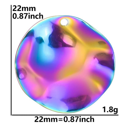 Colorful Vacuum Plating Stainless Steel Geometric Spacer Pendants
