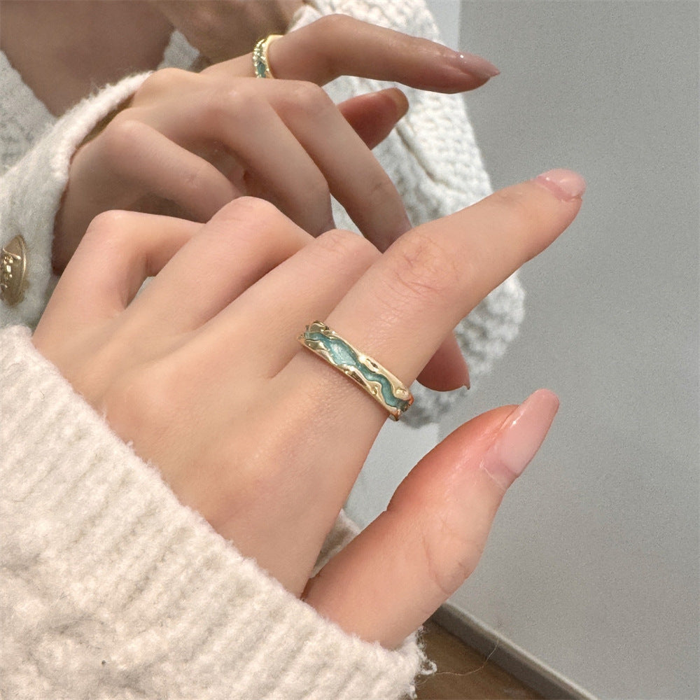 Glazed Butterfly Female Western Style Design High Sense Unique Rings