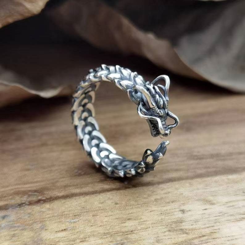 Men's Dragon Head Domineering Retro Jewelry Punk Rings