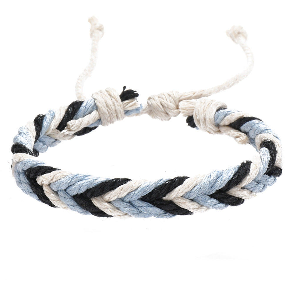 Men's Popular University Style Cotton String Woven Bracelets