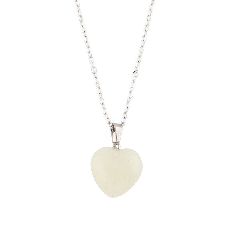 Women's New Luminous Card Heart-shaped Noctilucent Necklaces