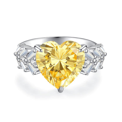 Sterling Sier Yellow Diamond Female Ice Rings