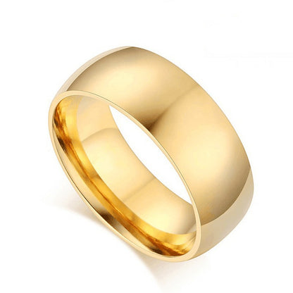 Men's Korean Jewelry Arc Glossy Simple Stainless Rings