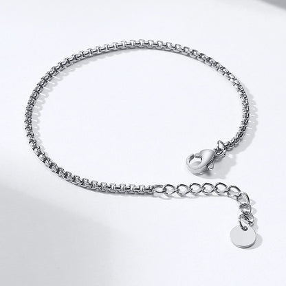 Women's Minimalist Titanium Steel Fine Box Snake Bones Chain Bracelets