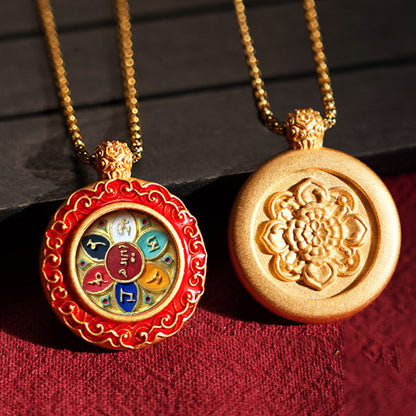 Three-dimensional Tibetan Style Fifth Master Brass Painted Wipe Pendants