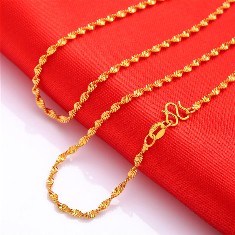 Women's Water Wave Box Hemp Flowers Clavicle Necklaces