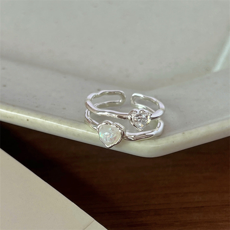 Sier Simple Female Style Special Interest Rings