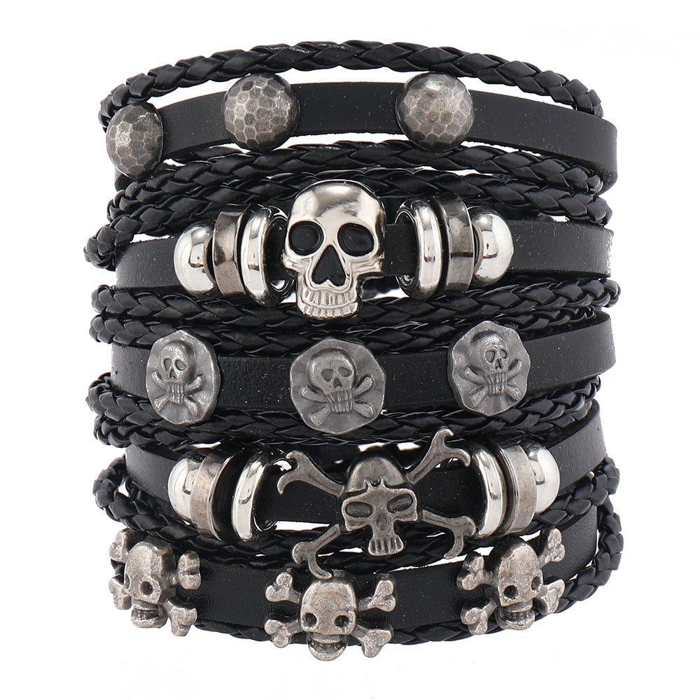 Skull Match Sets Personality Trend Simple Bracelets