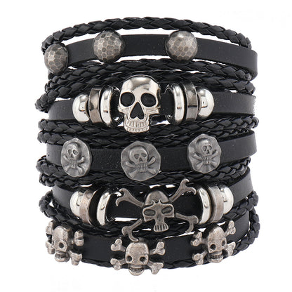 Skull Match Sets Personality Trend Simple Bracelets