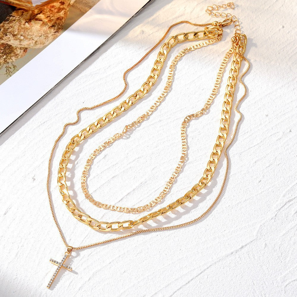 Affordable Luxury Fashion Cross Niche Personality Twin Pendants