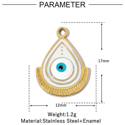 Women's Colorful Oil Titanium Steel Glasses Palm Necklaces
