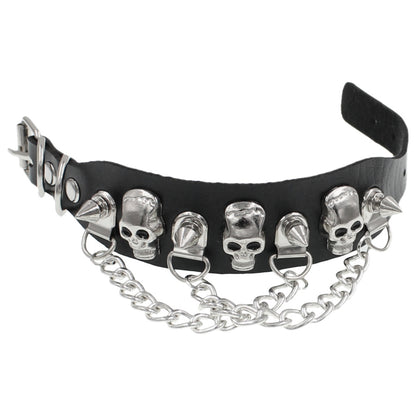 Punk Skull Rivet Tassel Chain Leather Bracelets