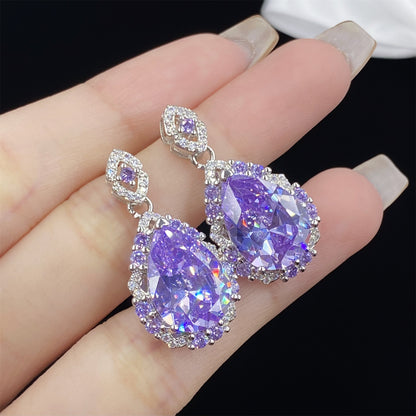 Flash Ice Zircon Simulation Amethyst Full Pendants