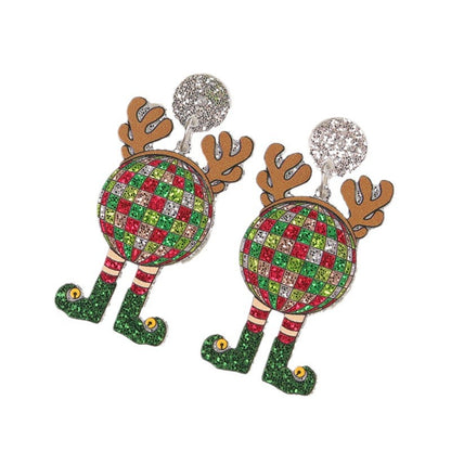 Creative Christmas Series Elk Acrylic Exaggerated Earrings