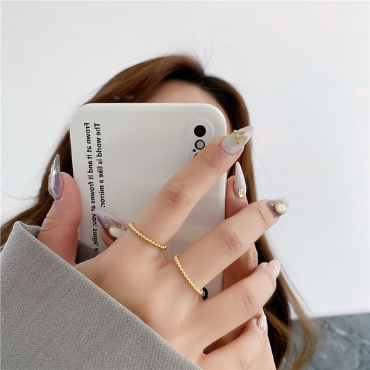 Small Beads Gold Plated Little Finger Rings