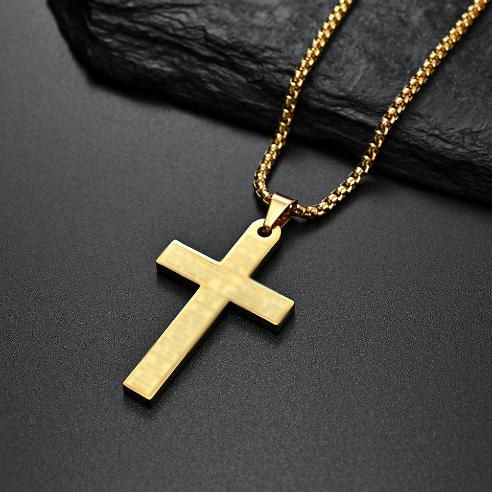 Men's Ornament Stainless Steel Cross Shelf Titanium Pendants