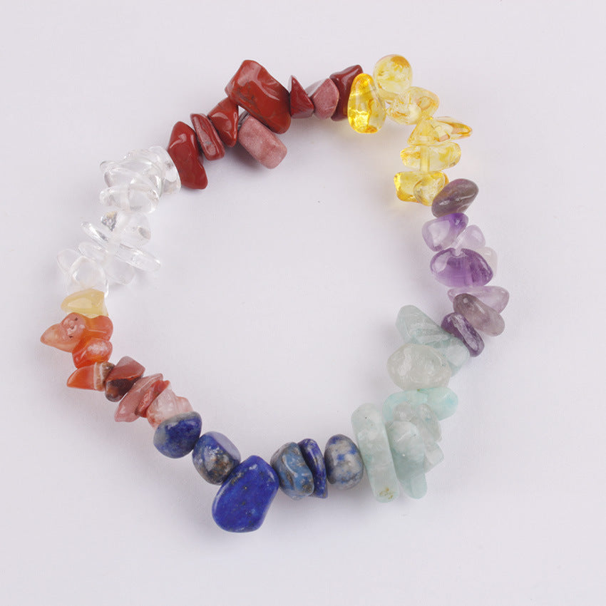 Natural Gravel Amethyst Elastic String Stretchable Bracelets