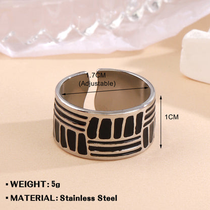 Women's Fashion Stainless Steel Black Drop Oil Love For Personalized Rings