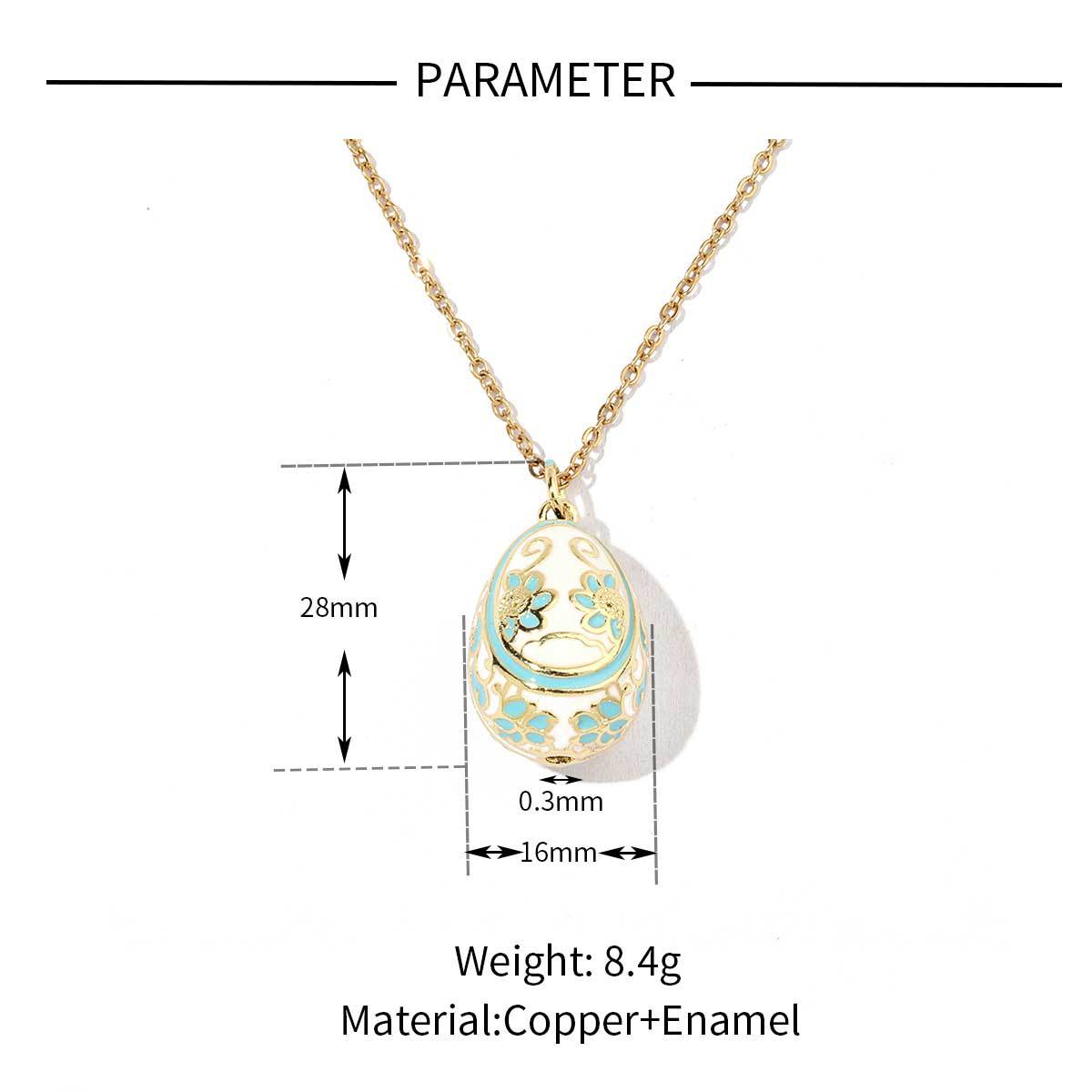 Color Copper Zircon Easter Egg Female Enamel Pendants