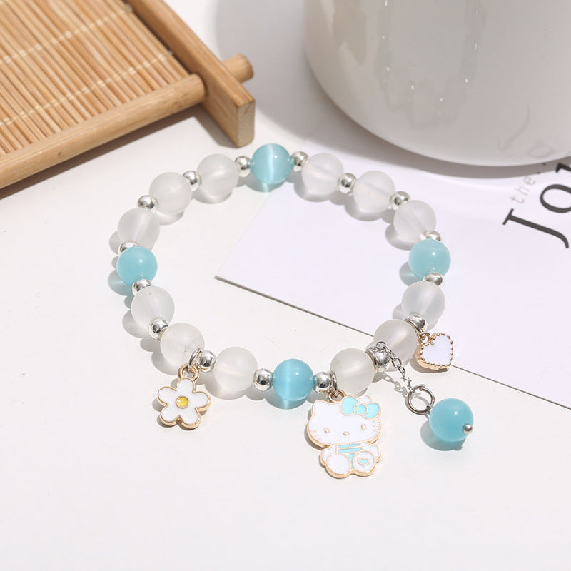 Hot Flower Crystal String Beads Female Cartoon Bracelets