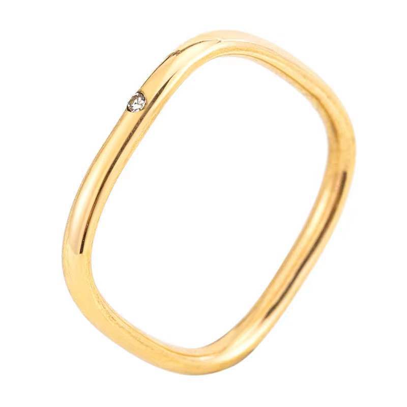 Stylish Fashion Square Diamond Little Finger Rings