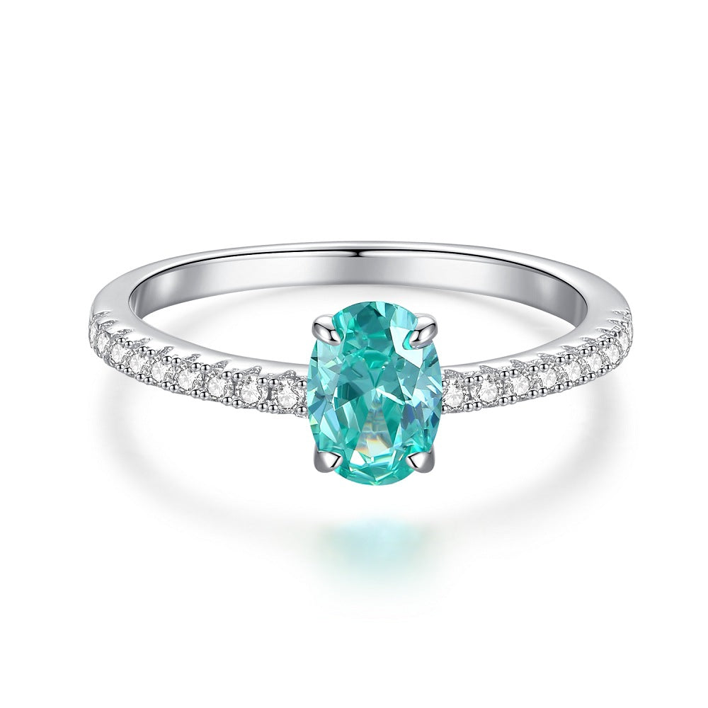 Emerald Female High Carbon Diamond Cut Ice Rings