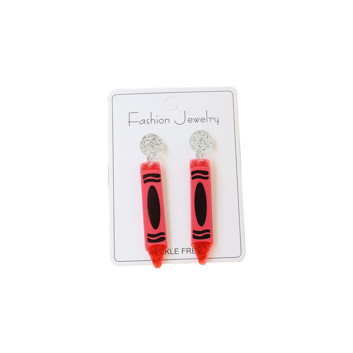 Teacher's Day Acrylic Color Crayon Personality Earrings