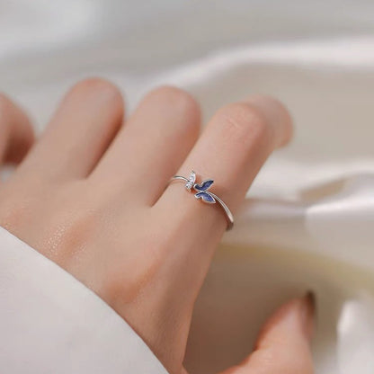 Female Aquamarine Moonstone Light Luxury Temperament Rings