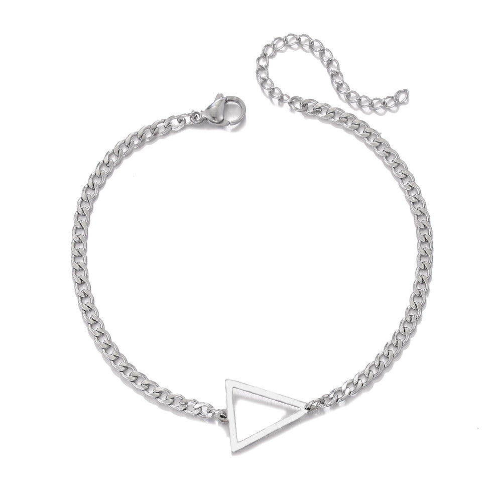 Women's & Men's Steel Triangle Chain Hip Hop Cross Bracelets