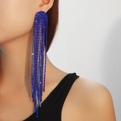 Exaggerated Long Tassel Claw Chain Fashionable Earrings