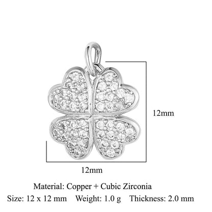 Four-leaf Clover Color Zirconium Copper Micro Inlaid Zircon Pendants