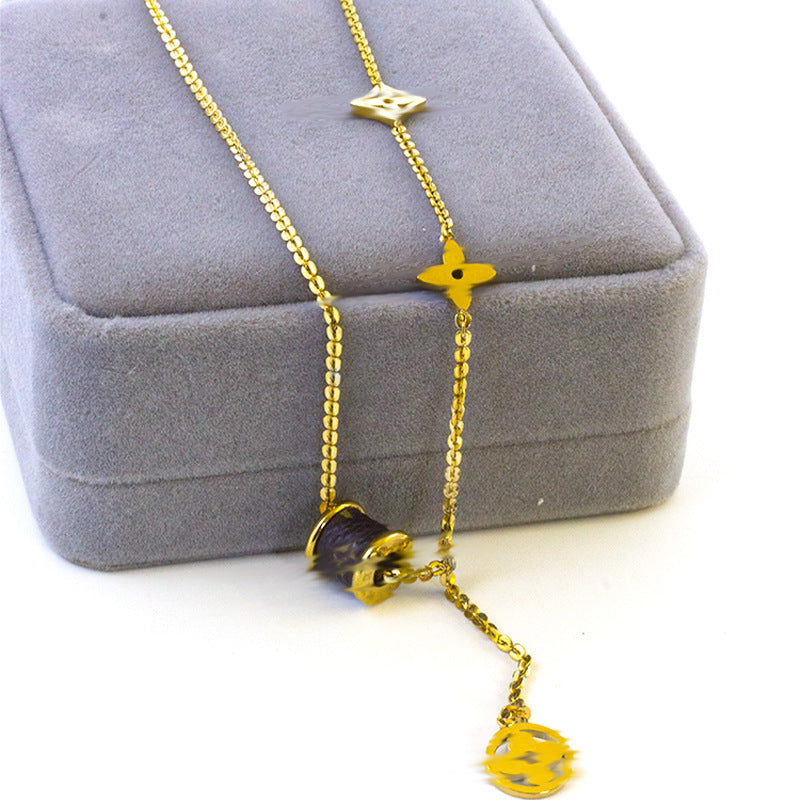 Titanium Steel Light Luxury Tassel Female Personality Necklaces