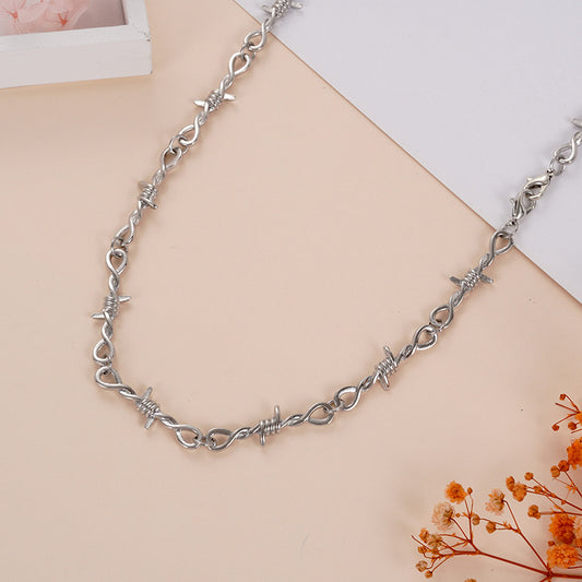 Women's & Men's Fashionable Barbed Thorn Jewelry Style Dark Necklaces