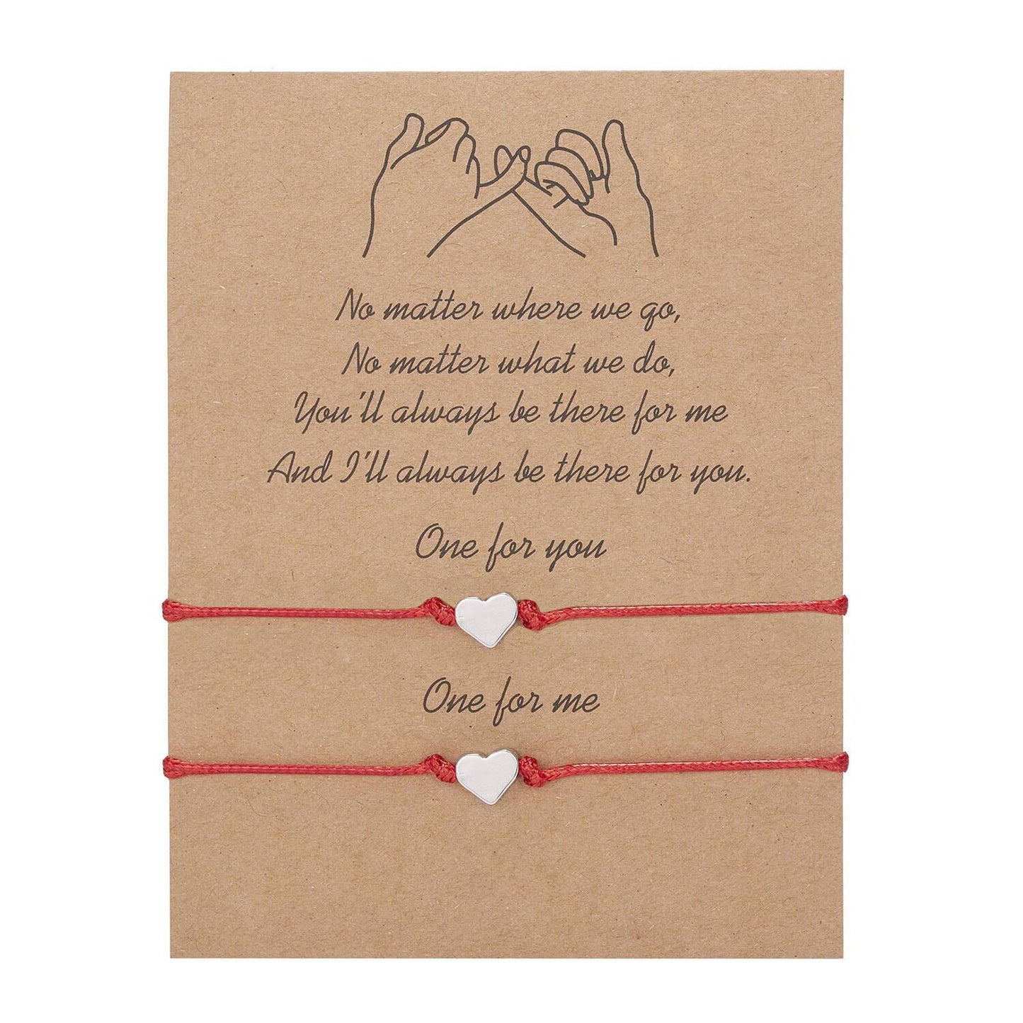 Woven Adjustable Couple Paper Card Heart-shaped Bracelets