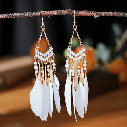 Type Personalized Long Feather Your Daisy Earrings