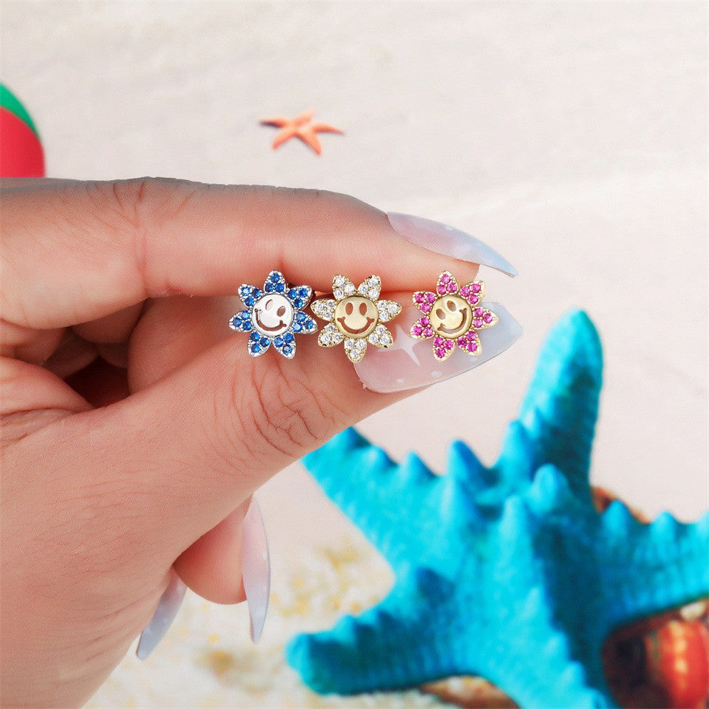 Fashion Smiley Flower Light Luxury Sweet Earrings