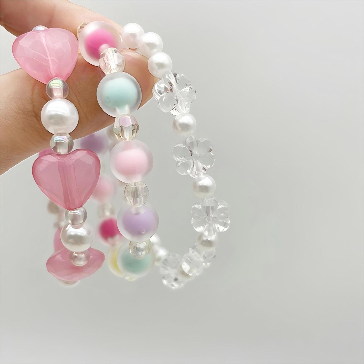 Children's Pearl Female Summer Dopamine Acrylic Niche Bracelets