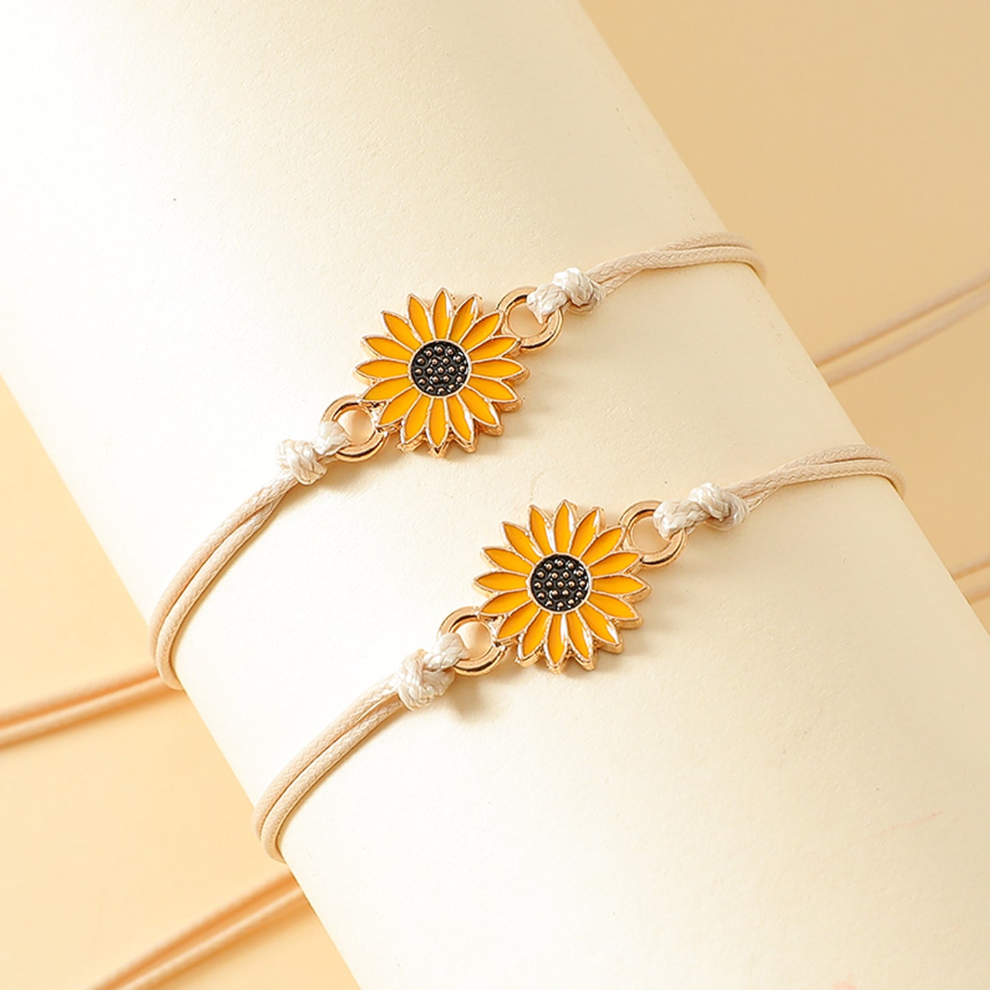 Ornament Personality Sunflower Alloy Dripping Oil Bracelets