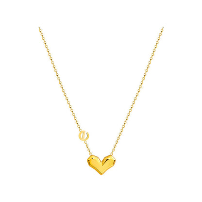 You Titanium Steel Female Single-minded Three-dimensional Heart Necklaces