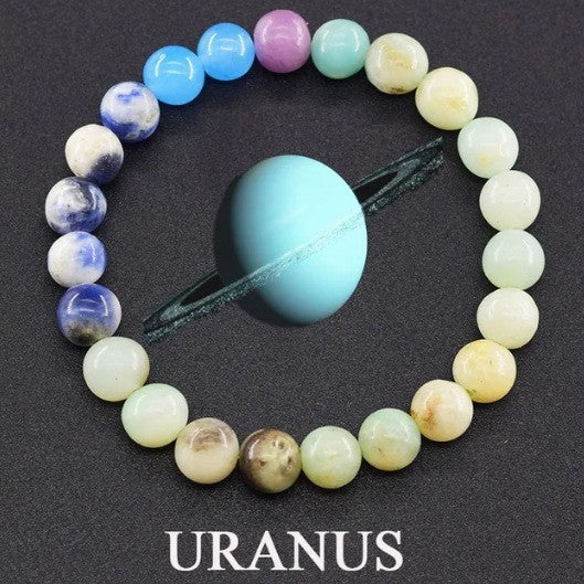 Men's Nine Planets Natural Stone Sun Saturn Bracelets